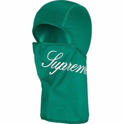 Supreme Script Lightweight Balaclava, pine, in hand, ships