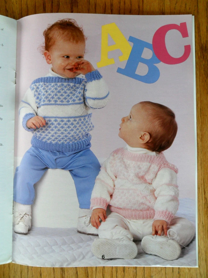 Adorable Babies Leisure Arts 727 Baby Knit Sweaters Crewneck Boatneck Cardigan - Image 2 of 3