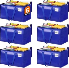 Extra Large Moving Bags, Storage Totes with Study Handles & Heavy 88L, Blue 