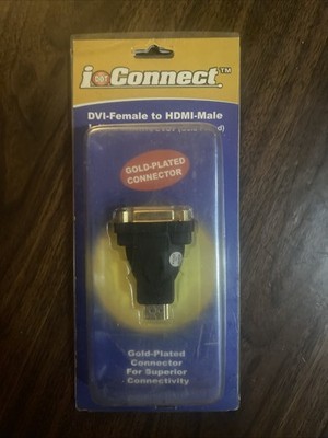 DVI-Female To HDMI-Male inline Connector (Gold Plated)
