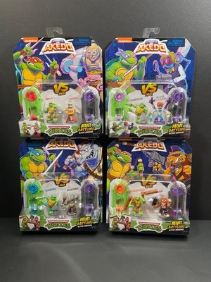 Legends of Akedo TMNT Mini Battling Action Warriors Complete Set Of 4 New Sealed