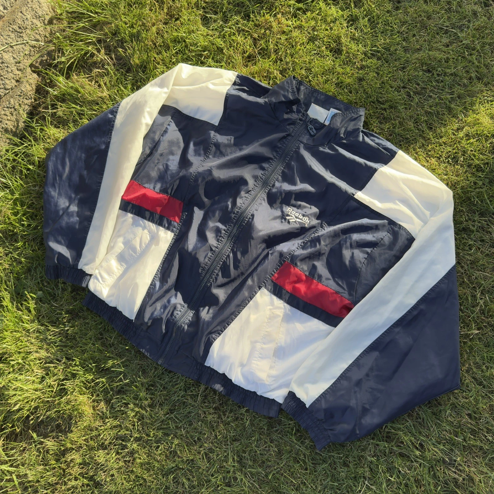 Vintage 90s Reebok Colorblock Windbreaker Jacket Navy Red White Size L
Opens in a new window or tab