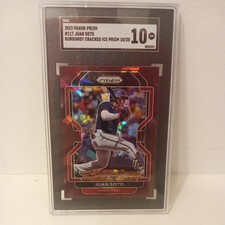 2022 Panini Prizm #117 Juan Soto Burgundy Cracked Ice  /25 SGC 10 gem mint Mets 