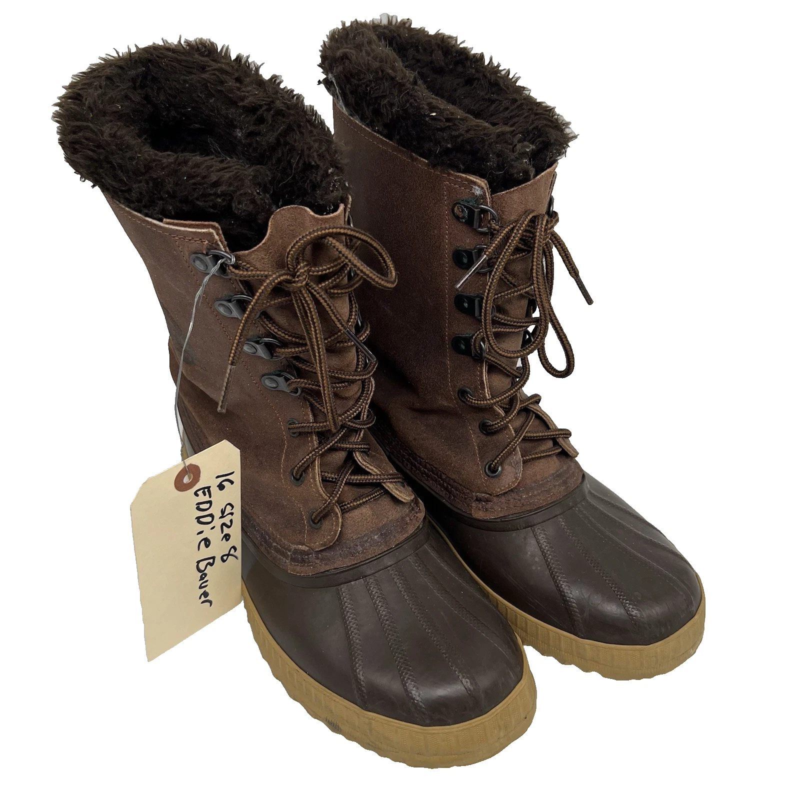 Sorel / Eddie Bauer Lace-Up Winter Boot Mens Size 8 Brown