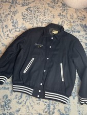 Vintage 90's Wool Varsity Jacket Size 46 Made In USA Black B.E.N