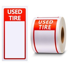300 Stickers Used Tire Label 6" x 2-3/4" Price Stickers Shop Inventory Tags f...