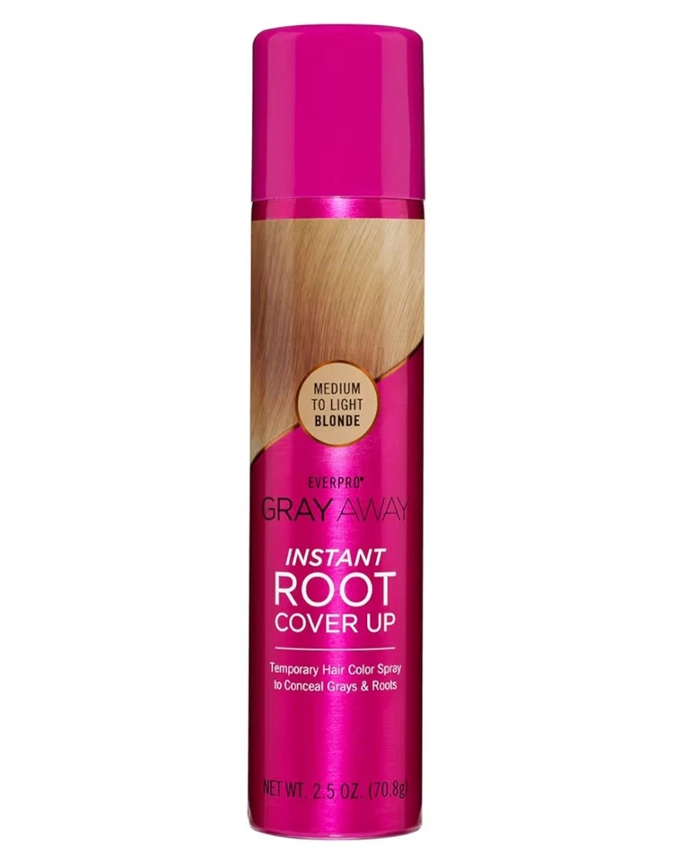 Paquete de 2 Ever Pro Gris Away Instantáneo Raíz Cubre Temporal Medio a Claro Rubio Foto 3 de 4