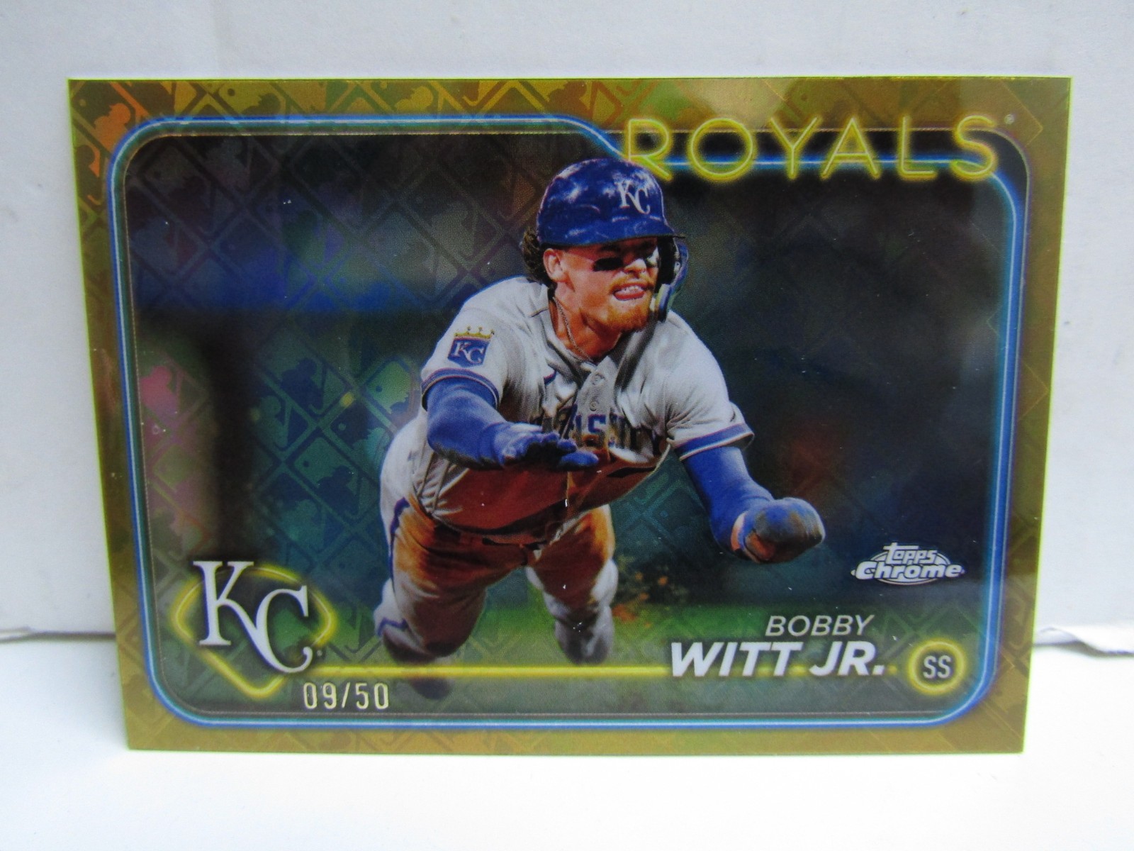 2024 Topps Chrome #120 Bobby Witt Jr Logoman Gold Refractor /50 Royals