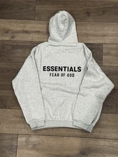Fear of God Essentials Light Heather Grey Hoodie size S
