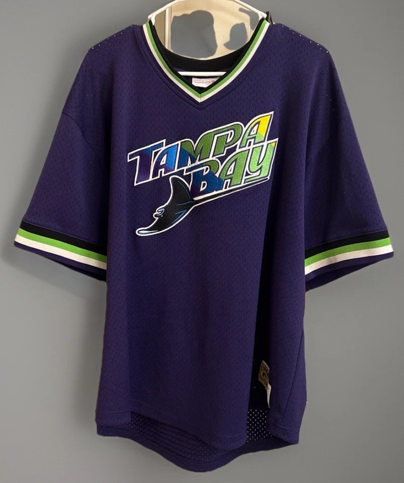 Mitchell & Ness Jersey Men’s 2XL Tampa Bay Rays MLB Short Sleeves Polyester - Image 2 of 4