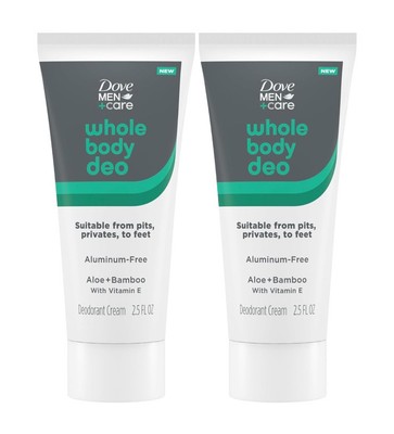 Lot 2 Dove Men + Care Whole Body Deo Deodorant Cream Aloe + Bamboo w/ Vit. E