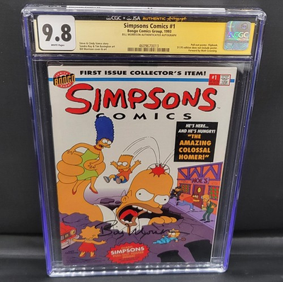 #ad #ad Simpsons Comics #1 CGCxJSA 9.8 Bongo 1993 WP Signed by Bill Morrison $599.00