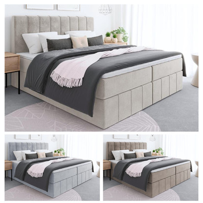 Boxspringbett Doppelbett BEGI mit Taschenmatratzen + Bettkästen