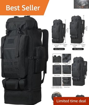 Spacious 100L Camping Rucksack - Comfortable Molle Daypack for Adventurers