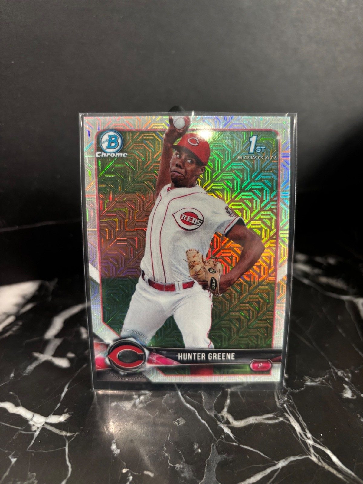 Hunter Greene 2018 Bowman #BCP48 Chrome Prospects Mojo Refractor Cincinnati Reds