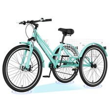Mountain Tricycle for Adult,24/26/27.5 in 7 speed Three Wheel Trike Bike Bicycle