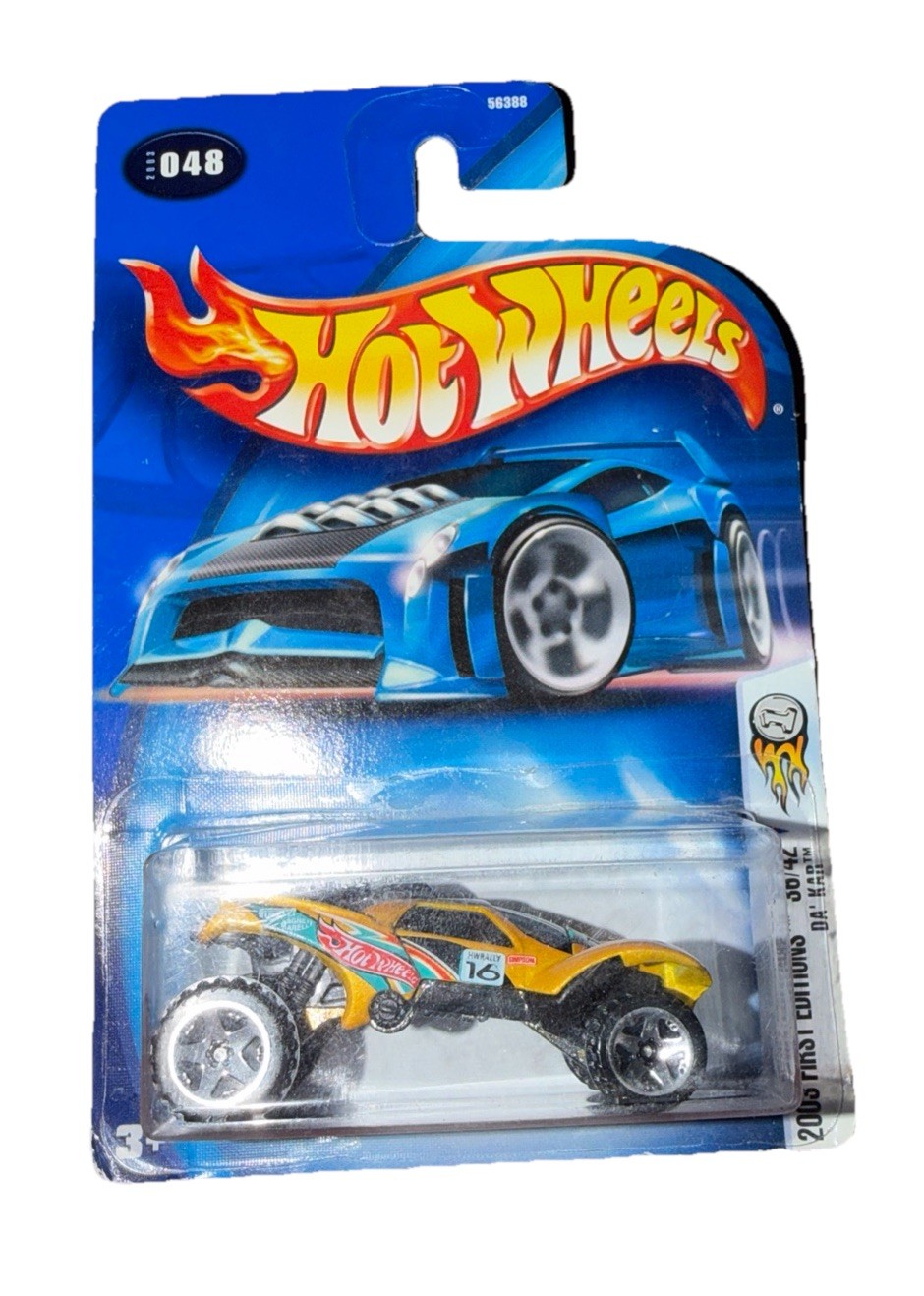 Da 'Kar 2003 First Editions 36/42 Hot Wheels 048 Yellow Lifted Racer