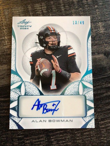 2024 Leaf Trinity - Platinum Alan Bowman #/49 Autograph Oklahoma State ...