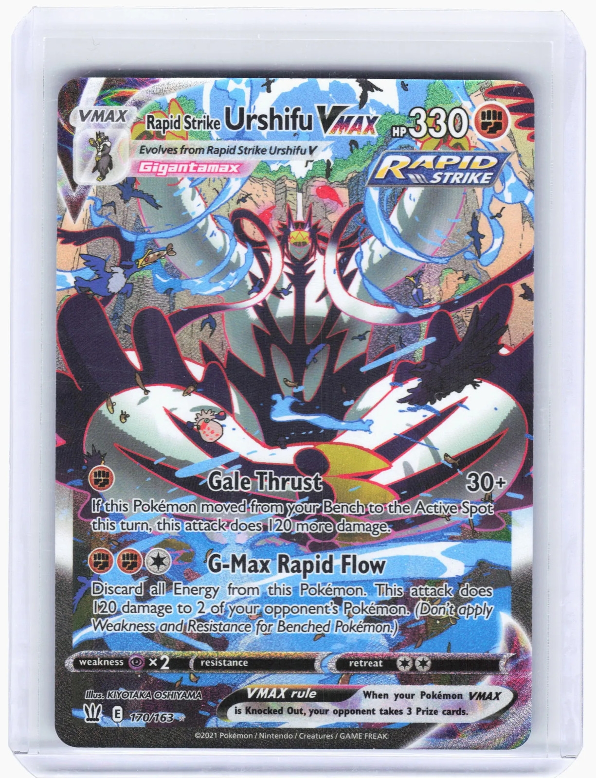 2021 Pokemon—Rapid Strike Urshifu VMAX #170 Battle Styles—(Alternate Art SR)