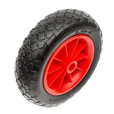 BUYFAST 24-7 Wheel Plastic Red & PU Tyre 3.00-4 130kg Sack Truck Trolley