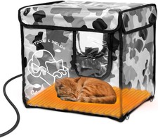 Heated Cat House Outdoor Waterproof Insulated Shelter For Feral Stray Cats Small