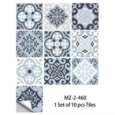 10Pcs American Style Golden Marble Pattern Tiles Sticker Kitchen Backsplash Oil-