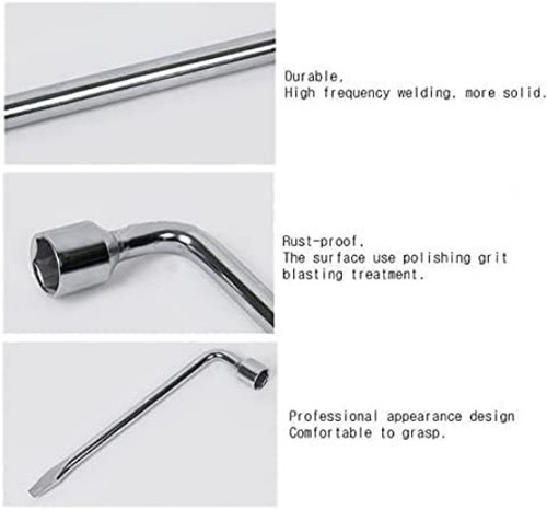 22mm Car Spare Tire Wrench - Durable Hexagon Socket Tool for Quick Repairs - Picture 5 of 7