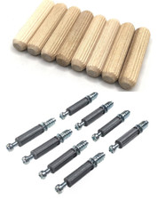 8x 118331 - 8x 101351 - Vis de verrouillage et goupille en bois IKEA BILLY PAX