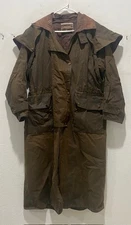 Driza-Bone Deluxe Riding Coat Adult Size XS Brown Oil Rubbed Snap Front & Pocket