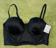 Auden Black Underwire Bustier Bra Top   Medium   NWT
