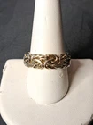 Vintage OT 925 TURKEY Sterling Silver Gold Overlay Mesh Braided Ring Size 9.75