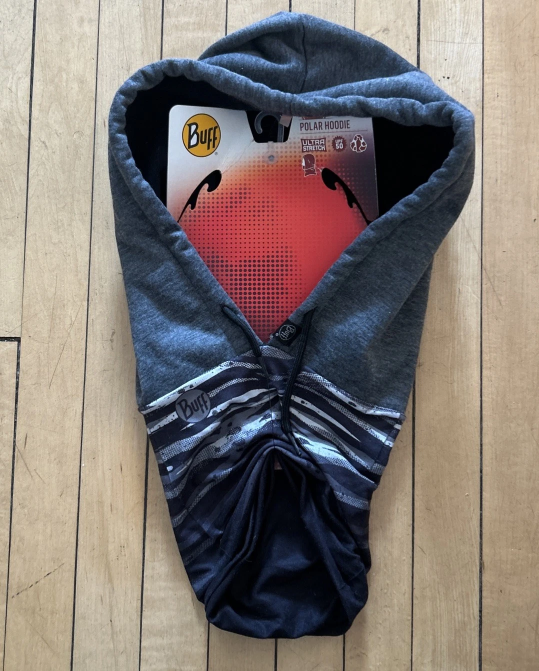 Buff Polar Hoodie Fleece Cold Weather UPF 50 Ultra Stretch NWT Tiger Grey XXL