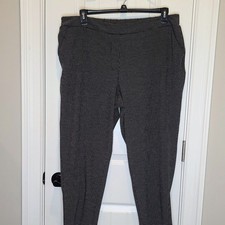 Nine West Women’s Pants XXL Black White Micro Print Elastic Waist Winter Weight