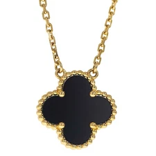Pre-Owned Van Cleef & Arpels Vintage Alhambra Pendant Necklace Yellow Gold