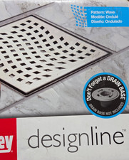OATEY Designline 6 in. x 6 in. Stainless Steel Square Shower Drain Wave Pattern