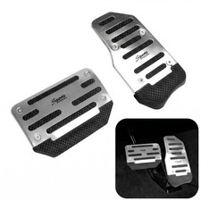 2pcs Alloy Car Pedal Pads Set Brake Accelerator Covers Universal Silver