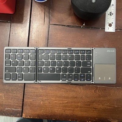 Jelly Comb Gray Wireless Built in Touchpad Bluetooth Foldable QWERTY Keyboard