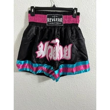 Revgear Muay Thai Shorts Womens Small Boxing MMA Training Workout Black Pink
