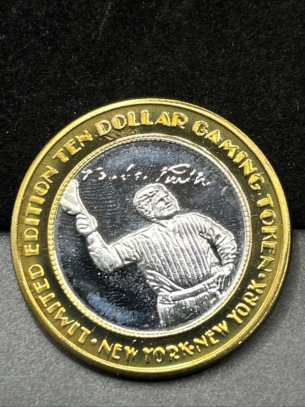 NY-NY Babe Ruth waving cap  $10 Gaming Token UNC A80