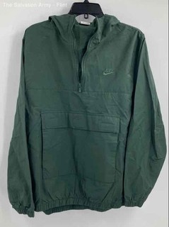 Nike Mens Green Long Sleeve Hooded Quarter Zip Pullover Anorak Jacket Size Large
