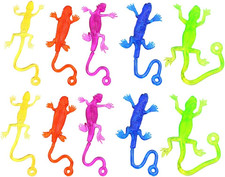 15Pcs Stretchy Sticky Lizards Toys Funny Sticky Lizards Mini TPR Lizard Toys for