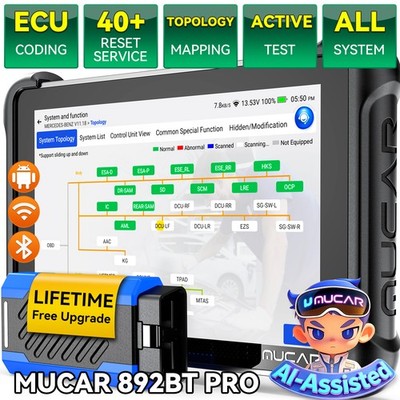 2026 MUCAR 892BTPRO Car Diagnostic OBD2 Scanner All System Scan Tool Action Test
