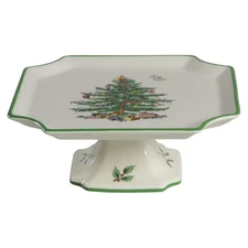 Spode Christmas Tree 6" Square Pedestal Cake Stand 10122249