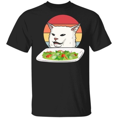 Cat Meme Woman Yelling at Cat Vintage T-Shirt S-4XL