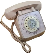 Vintage RETRO 1985 GTE Automatic Electric Rotary Phone, Model 80 Beige, Preowned