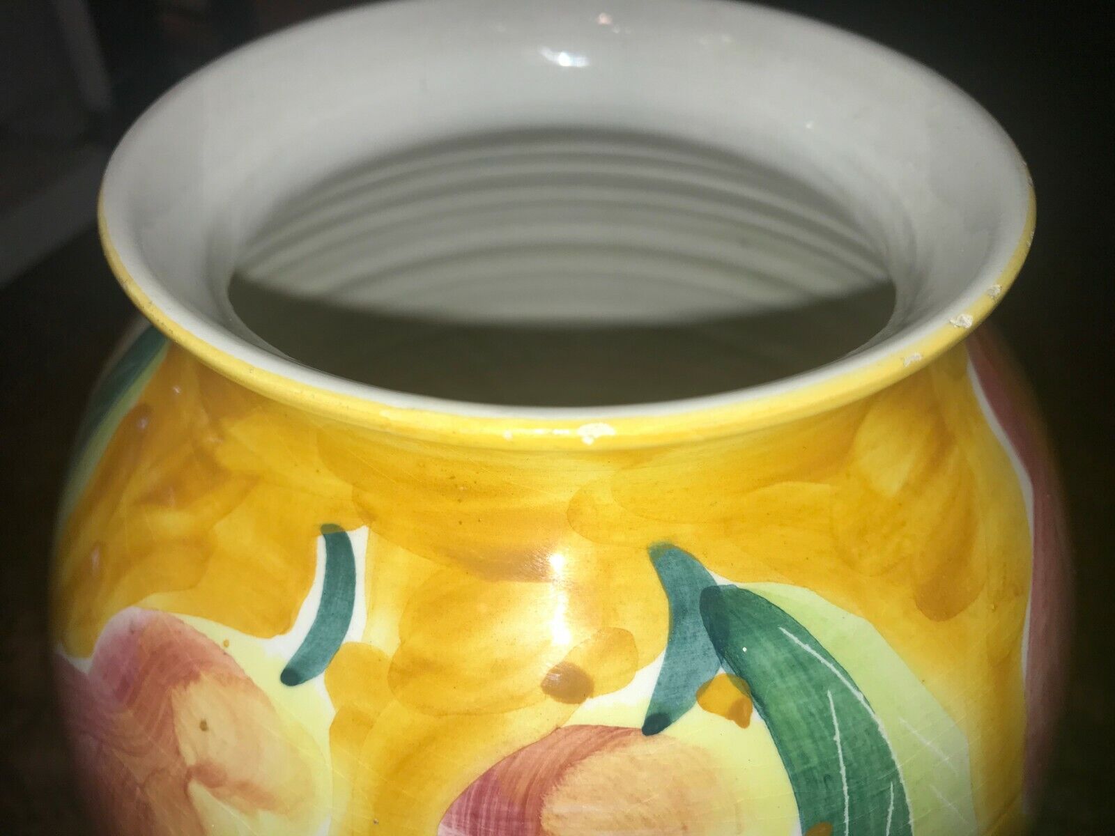 Pottery Barn Large Ceramic Vase Floral Hand Painted Made in Italy eBay