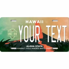 Hawaii Volcanoes National Park custom license plate tag personalized YOUR TEXT