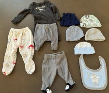 baby boy infant NB Clothes bundle Shirts tops PANTS BIBS 10 pcs