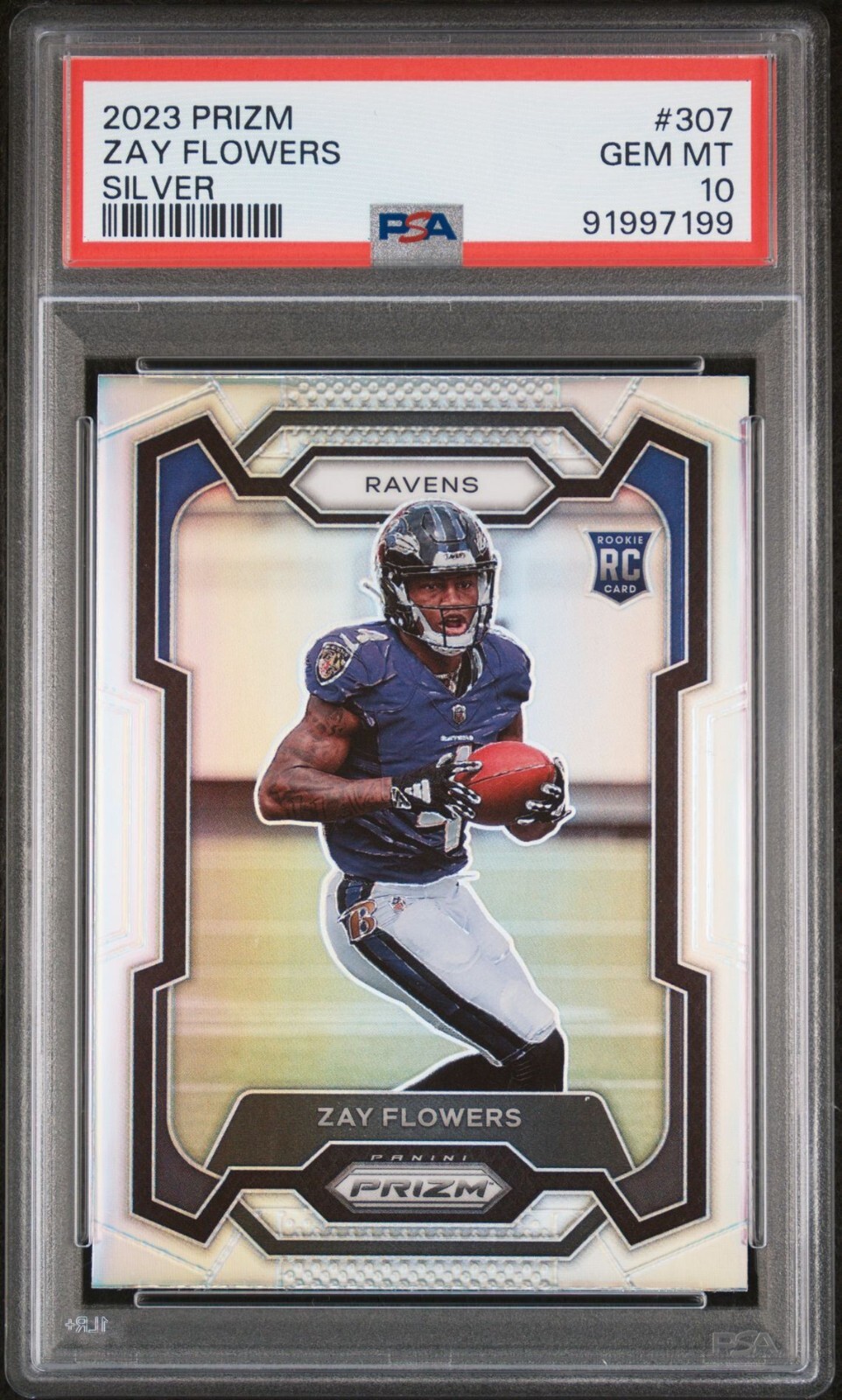 2023 Panini Prizm Silver #307 Zay Flowers Rookie RC - PSA 10 Gem Mint