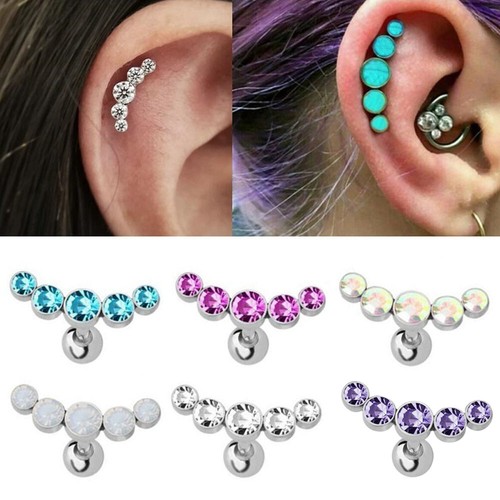 Kristall Edelstein Opal Körper Schmuck Ohr Piercing Knorpel Helix Tragus Ohrstecker